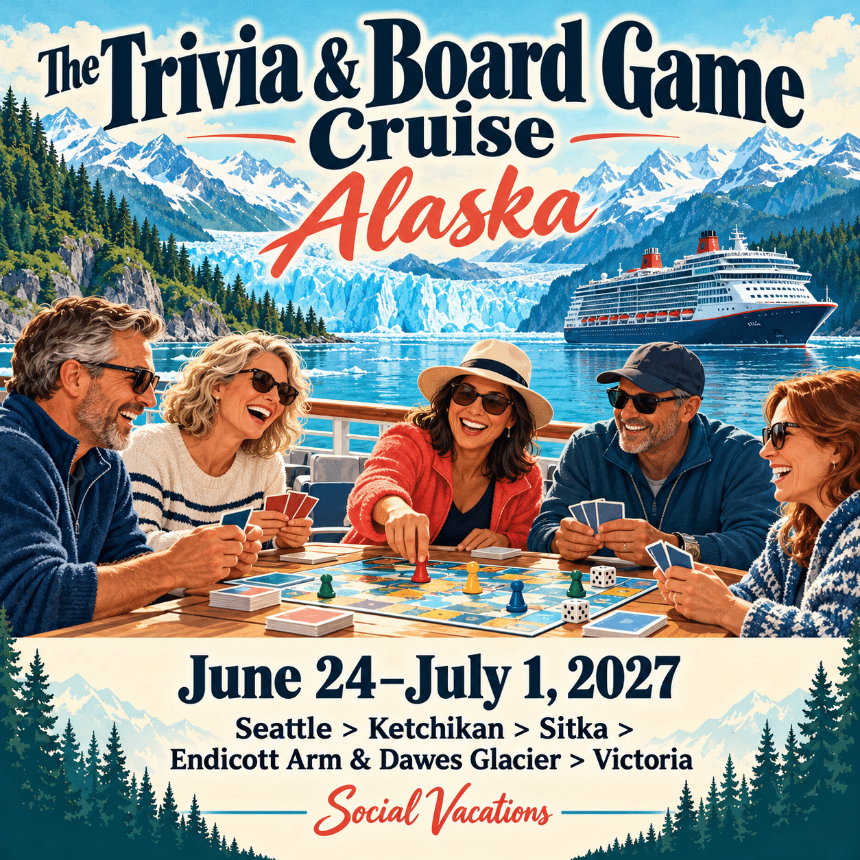 The Trivia & Board Game Cruise - Alaska June 24-July 1, 2027
